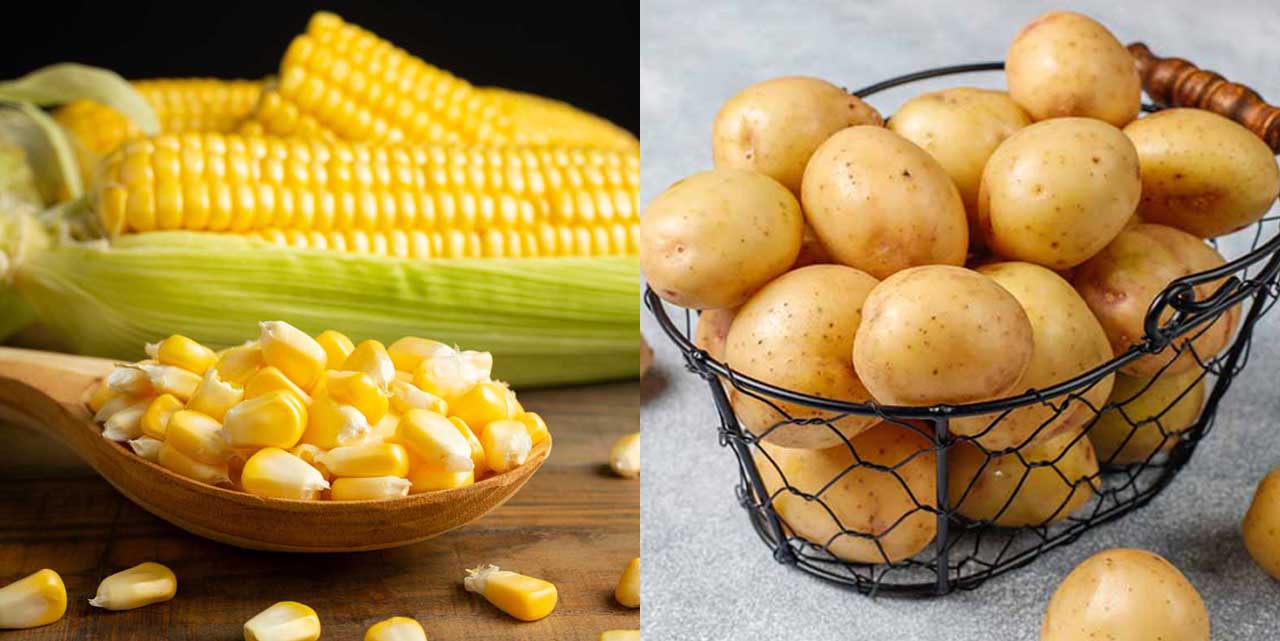 sweet corn and potato full of starch